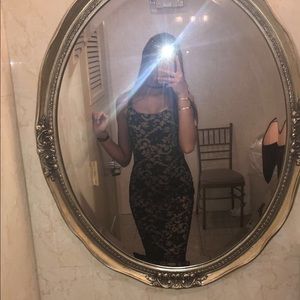 Black and Tan Lace Dress